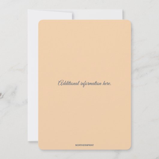 編集可能な花と渦巻きのデザイン 招待状 (裏面)