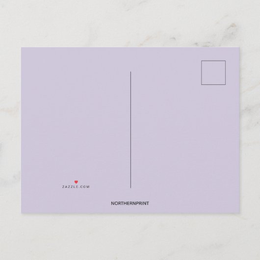 編集可能な花と紫の蝶の誕生日 インビテーションポストカード (裏面)