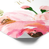 編集可能な花のウェディングシャワーのお出迎え看板 ポスター (角)