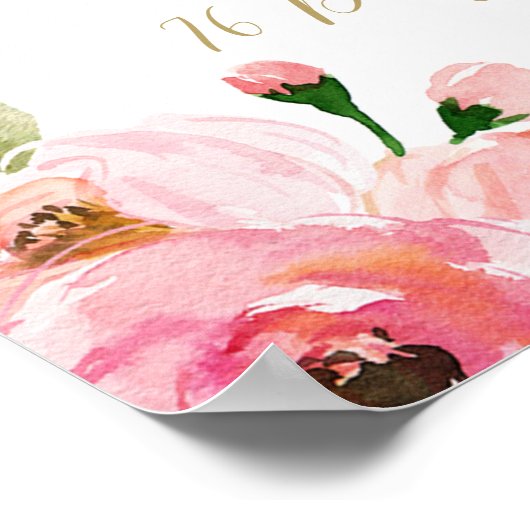 編集可能な花のウェディングシャワーのお出迎え看板 ポスター (角)