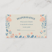 編集可能な花のオムツくじ引きカード エンクロージャーカード (正面)