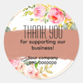 編集可能な花のデザイン - 結婚式、学校、ビジネス向けのクラシックなテンプレート ラウンドシール (正面)