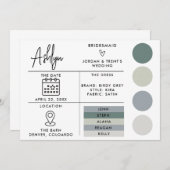 編集可能な花嫁の仲間情報カード ウェディング用 招待状 (正面/裏面)