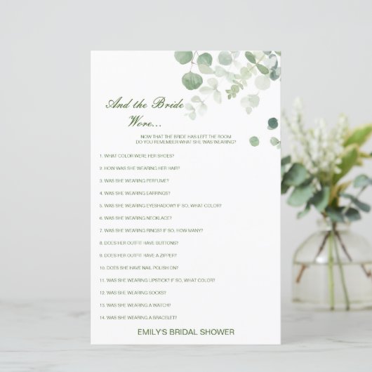 編集可能な花嫁の着用ブライダルシャワー (スタンド正面)