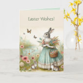 編集可能な花束と花のハッピーイースター カード (黄色い花)