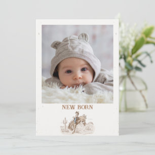 編集可能な茶色の最初のロデオ月次バナーフラグ 招待状