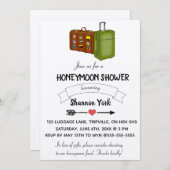 編集可能な荷物ハネムーンシャワー 招待状 (正面/裏面)