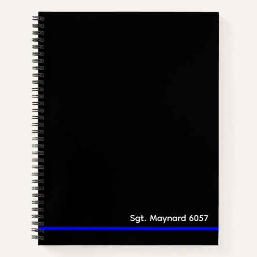 編集可能な薄い青い線の警察法執行なし ノートブック (正面)