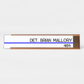 編集可能な薄型ブルーライン警察法執行部 デスクネームプレート (正面)