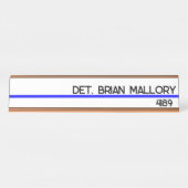 編集可能な薄型ブルーライン警察法執行部 デスクネームプレート (正面)