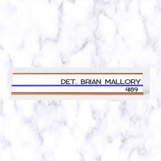 編集可能な薄型ブルーライン警察法執行部 デスクネームプレート