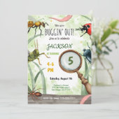 編集可能な虫の誕生日招待状 招待状 (スタンド正面)