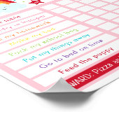 編集可能な虹の報酬チャート ポスター (角)