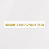 編集可能な蜂蜜の成分jarのふたセキュリティラベル ラベル (デザイン1)