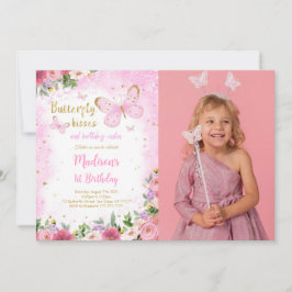 編集可能な蝶の写真招待状 招待状