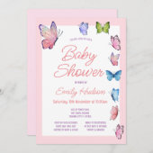 編集可能な蝶の招待状 招待状 (正面/裏面)