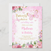 編集可能な蝶の招待状 招待状 (正面)