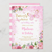 編集可能な蝶の招待状 招待状 (正面/裏面)