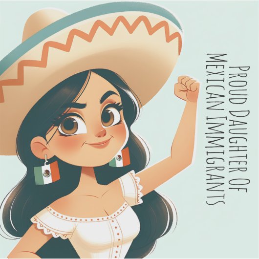 編集可能な誇りを持った文字移民の娘 シール (正面)