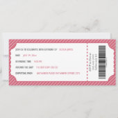 編集可能な誕生日クルーズボーディングパスの招待状 (裏面)