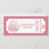 編集可能な誕生日クルーズボーディングパスの招待状 (正面)