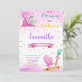 編集可能な誕生日ケーキの招待状 招待状 (スタンド正面)