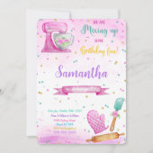 編集可能な誕生日ケーキの招待状 招待状 (正面)