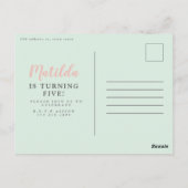 編集可能な誕生日ケーキパーティーの招待状 ポストカード (裏面)