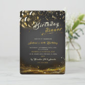 編集可能な誕生日ディナー招待状 招待状 (スタンド正面)