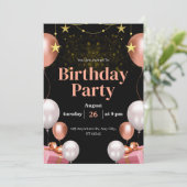 編集可能な誕生日パーティーの招待状 - オーダーメイド 招待状 (スタンド正面)
