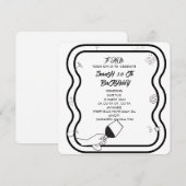 編集可能な誕生日パーティー招待ハンドドロー招待 招待状 (正面/裏面)