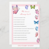 編集可能な誰がママ赤ちゃん最高のシャワーゲームを知っている (正面/裏面)