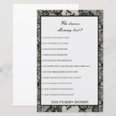 編集可能な誰がママ赤ちゃん最高のシャワーゲームを知っている (正面/裏面)