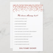 編集可能な誰がママ赤ちゃん最高のシャワーゲームを知っている (正面/裏面)