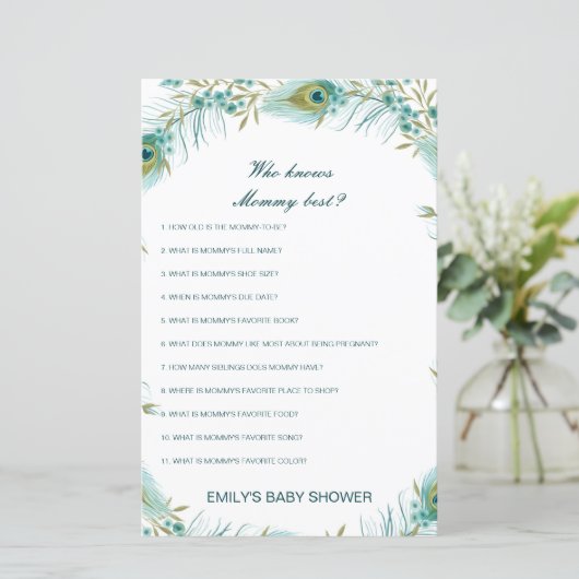 編集可能な誰がママ赤ちゃん最高のシャワーゲームを知っている (スタンド正面)