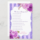 編集可能な誰がママ赤ちゃん最高のシャワーゲームを知っている (正面/裏面)