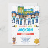 編集可能な警察の招待状 招待状 (正面)