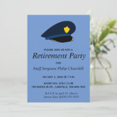 編集可能な警察官の帽子の退職お知らせ 招待状 (スタンド正面)