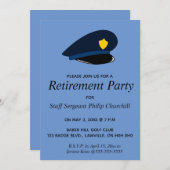 編集可能な警察官の帽子引退招待状 招待状 (正面/裏面)