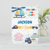 編集可能な警察誕生日招待状 招待状 (スタンド正面)