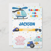 編集可能な警察誕生日招待状 招待状 (正面)