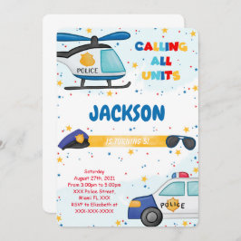 編集可能な警察誕生日招待状 招待状