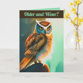 編集可能な賢い老 owl カード (黄色い花)