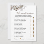 編集可能な質問素朴ブライダルシャワーゲームカード 招待状 (正面)