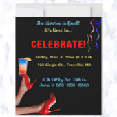 編集可能な赤いハイヒールお祝い招待状 招待状