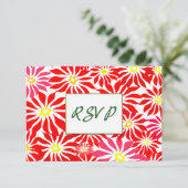 編集可能な赤いポインセチアの花のホリデーRSVP 出欠カード (スタンド正面)