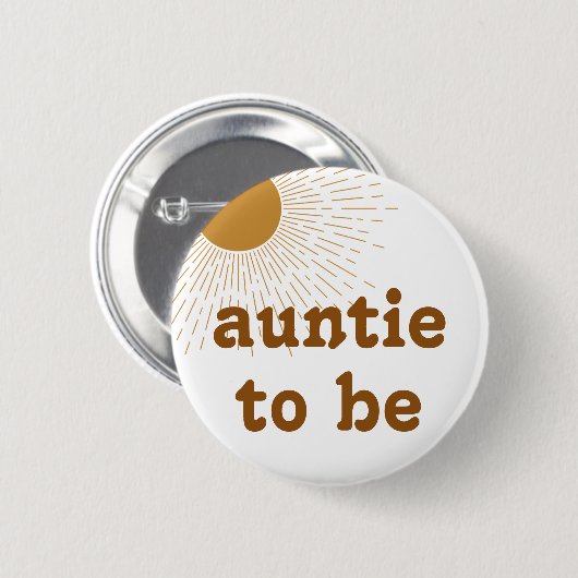 編集可能な赤ちゃんシャワー叔母になる 缶バッジ (正面&裏面)