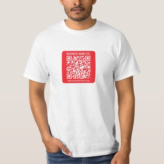 編集可能な赤色QRコードを今すぐ作成 Tシャツ (正面)