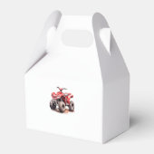 編集可能な赤ATVホイーラーバイク誕生日パーティー フェイバーボックス (裏面サイド)