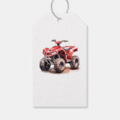 編集可能な赤ATVホイーラーバイク誕生日 ギフトタグ (裏面)